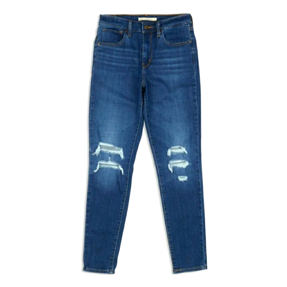 Levi's High Rise Skinny Jeans Distressed Ripped Jeans Size 28 Carbon Waters